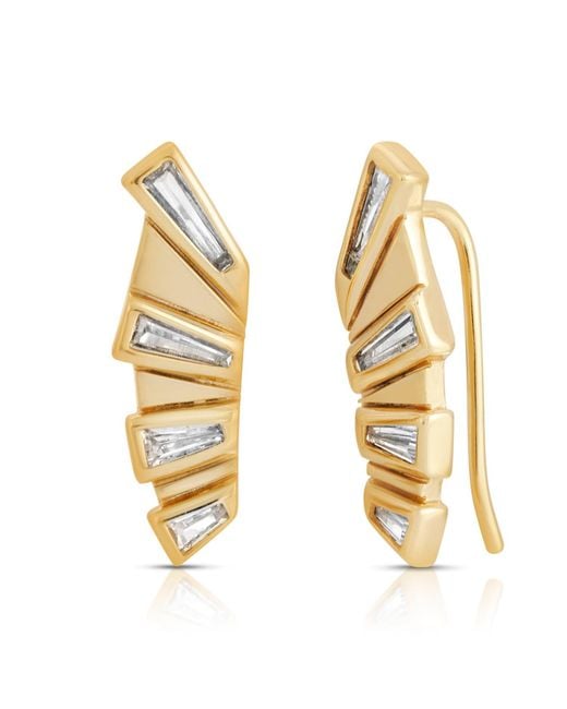Glamrocks Jewelry Metallic Sunray Ear Climbers
