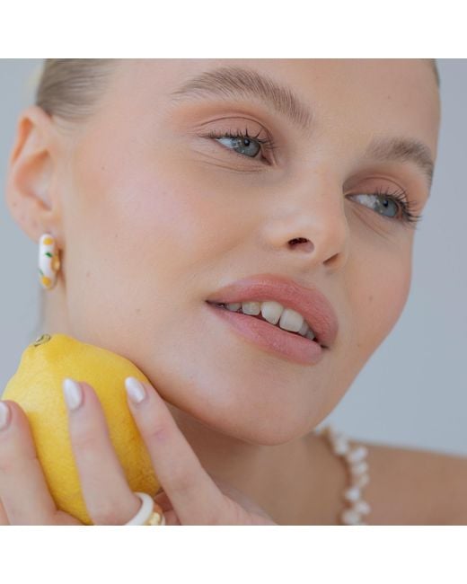 Arctic Fox & Co. Metallic Lemon Ceramic Hoop Earring