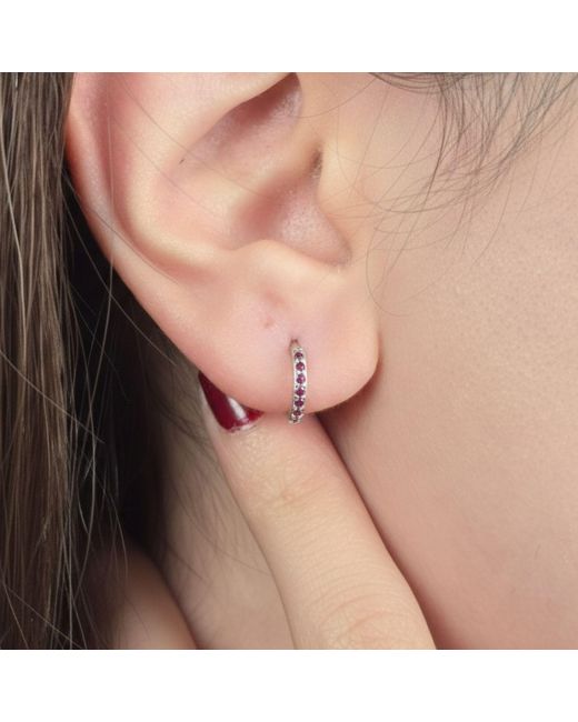 Harfi Multicolor Garnet January Birthstone Small Huggie Hoops