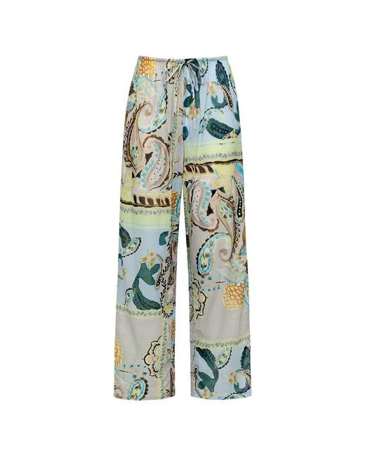 Montce Blue St. Barths Floral Drawstring Wide-Leg Pant