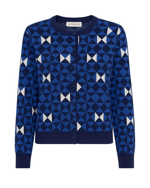 GROBUND Blue Lydia Cardigan