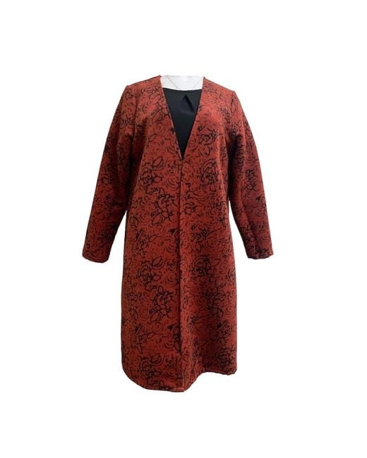 Saniya Khan Red Rust Rose Wool Jacket