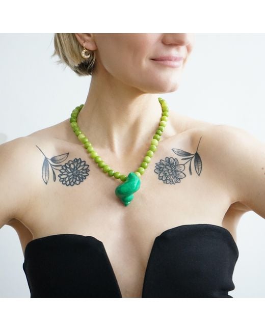 Smilla Brav Green Shell Necklace Sienna