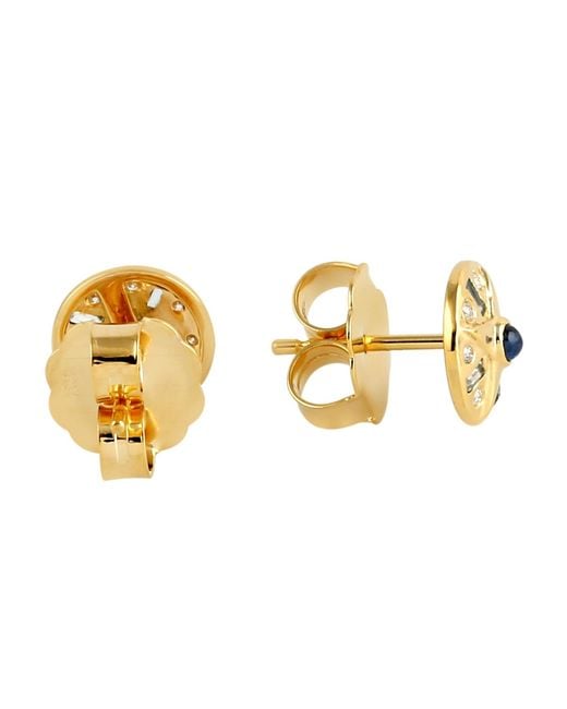 Artisan Metallic Sapphire, Topaz & Diamond Starburst Stud Earrings