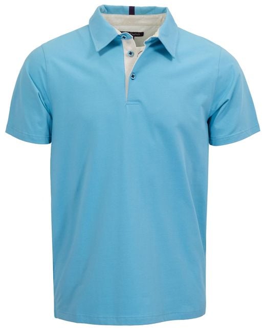 Lords of Harlech Blue Pietro Knit Polo for men