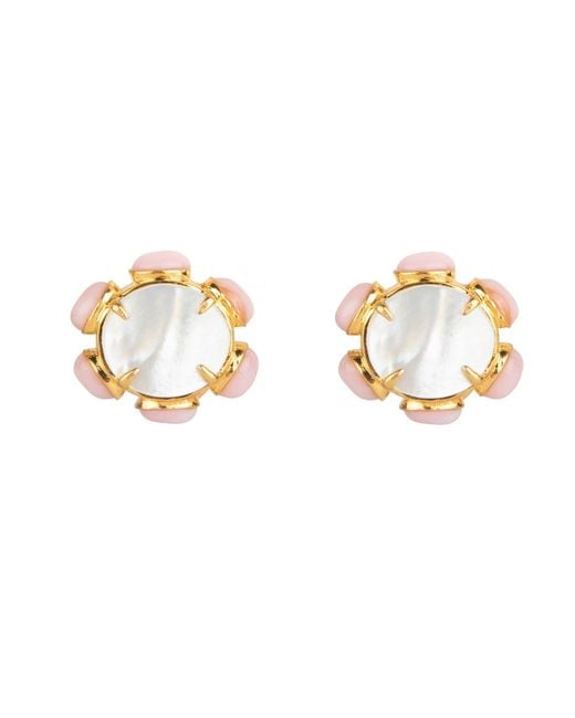 Bounkit Metallic Harriet Studs Opal Clip On
