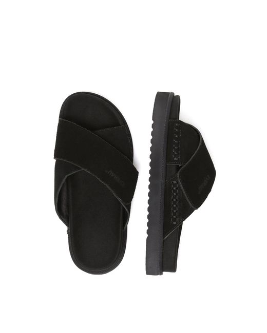 EverAu Australia Black Rose Leather Sandals
