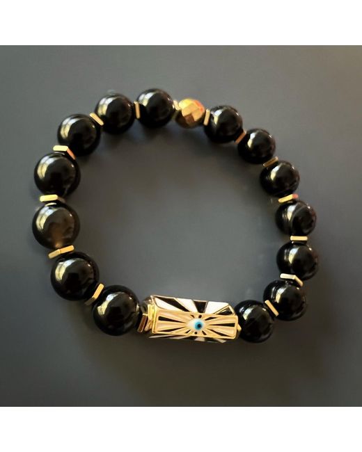 Ebru Jewelry Black Onyx Evil Eye Bracelet