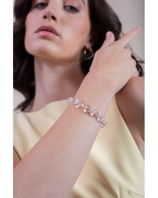 Zynnia Collective Metallic Neutrals See Through Pebble Bracelet