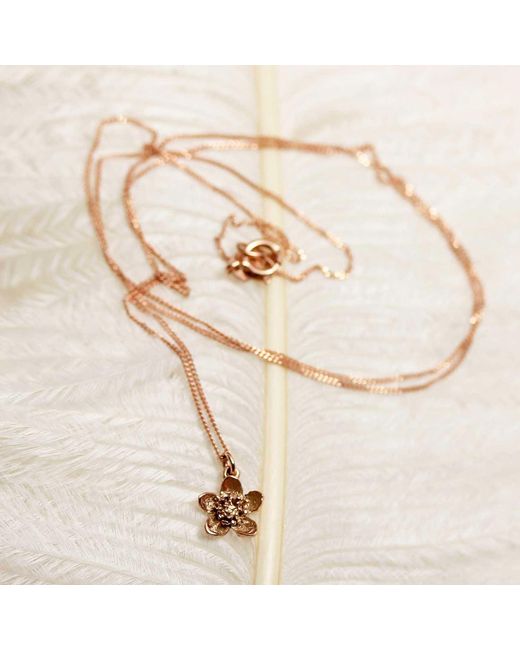 Lee Renee Metallic Cherry Blossom Necklace – Rose Gold