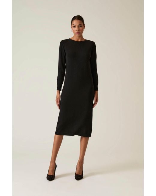 James Lakeland Black Knitted Midi Dress