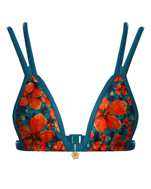 Blackbough Swim Red Minna Double Strap Triangle Top Paradise Blooms