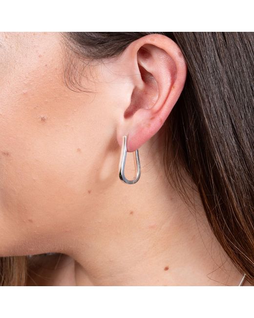 Lucy Quartermaine White Solid Sterling Petal Hoops Large