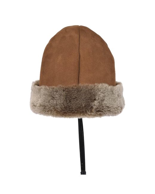 Owen Barry Brown Sheepskin Beanie Hat Ottoman Tan Deane By