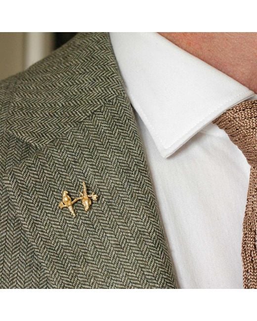 Lee Renee Metallic Parakeet Lapel Pin – Two Friends On A Branch – for men