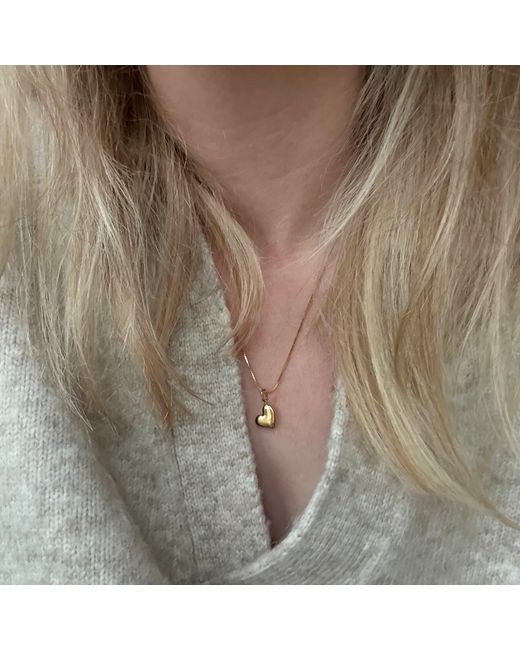 A Weathered Penny Metallic Tiny Heart Necklace