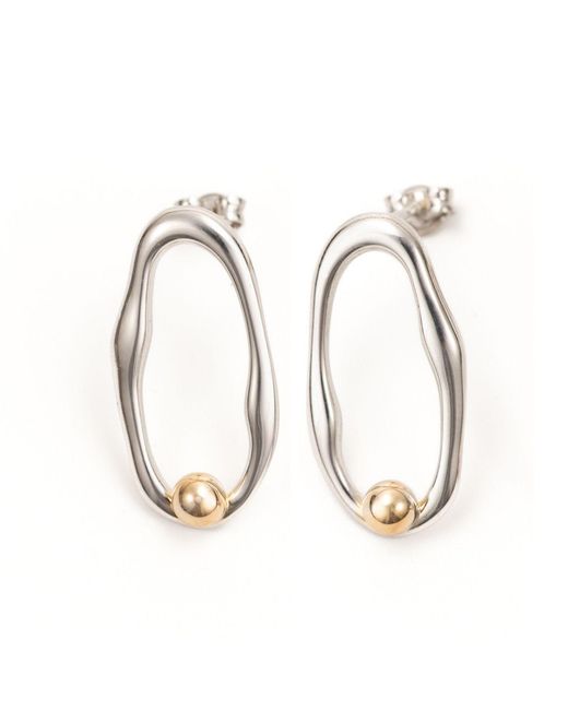 Belinda Jewelz Metallic Two Tone Molten Dangle Studs