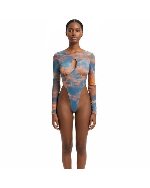 Chuks Collins Blue Sunset Mesh Bodysuit