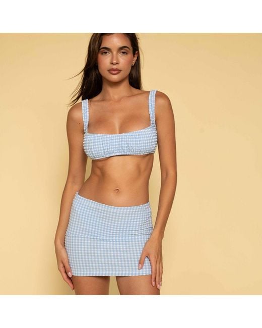 Montce Blue Peri Micro Gingham Micro Skirt