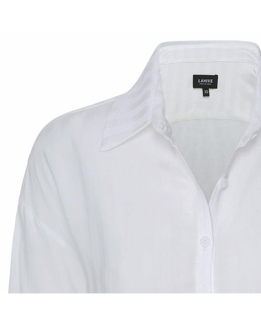 LAHIVE White Alexis Button Down Blouse