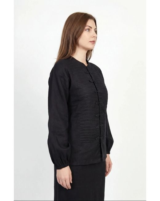 Muda Clothing Fz Llc Black Inori Linen Top