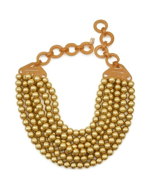 Michael Nash Jewelry Metallic Juliette Multi Strand Worn Resin Necklace