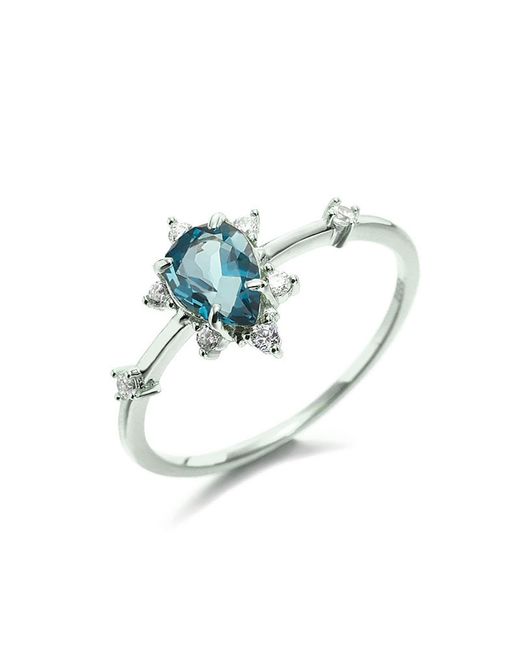 Azura Jewelry New York Blue Gaia London Topaz Ring Vermeil