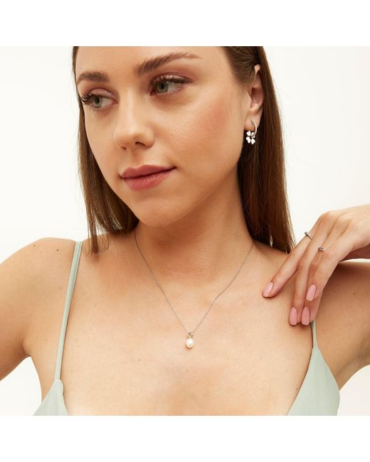 Spero London Metallic Sterling Enamel Clover Earrings