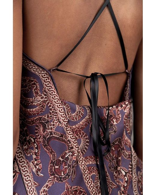Monzlapur New York Multicolor Silk Snake Scarf Dress