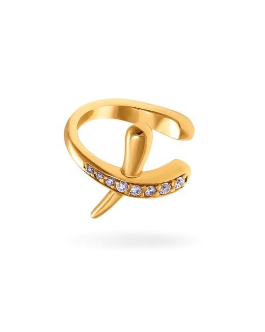 Lucy Quartermaine Metallic Solid Bliss Ear Cuff With Graded Diamonds