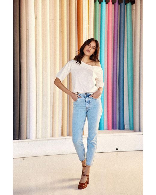 Marianne by Marie Jordane Natural Cléo Asymmetrical T-Shirt