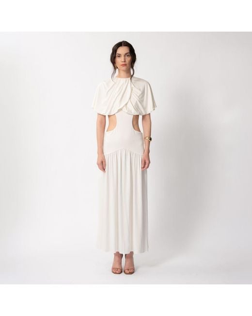 Concepto White Solea Summer Dress With Cape