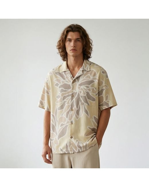 ORIGIN OF HEARTS White Neutrals Nihau Cotton Voile Resort Shirt for men