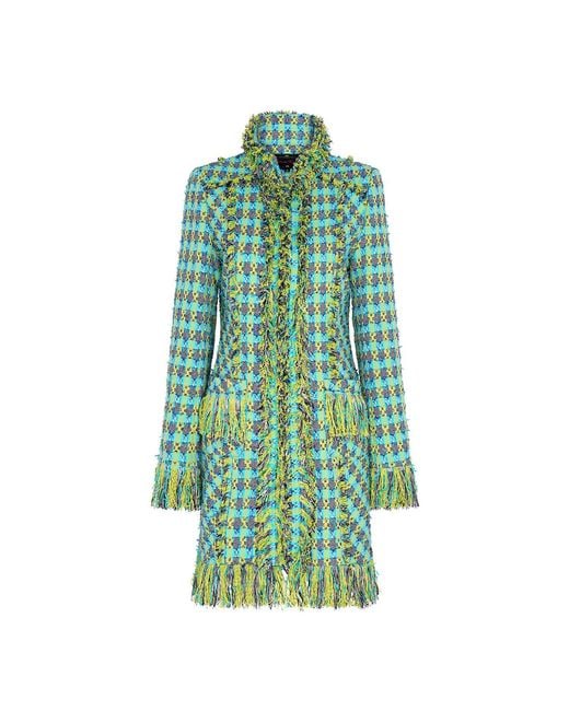 Beatrice von Tresckow Green Aqualime Fringed Lacy Coat