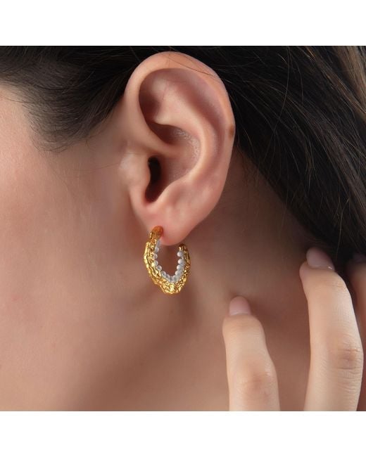 Milou Jewelry Metallic Alice Hoop Earrings