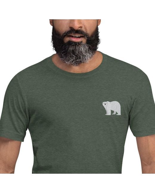 Anchor and Crew Green Forest Think Ocean Polar Bear Aspirations Cotton Embroidered T-Shirt for men