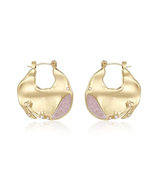 Rare Matters Jewelry Metallic Gemstone Huggie Earrings