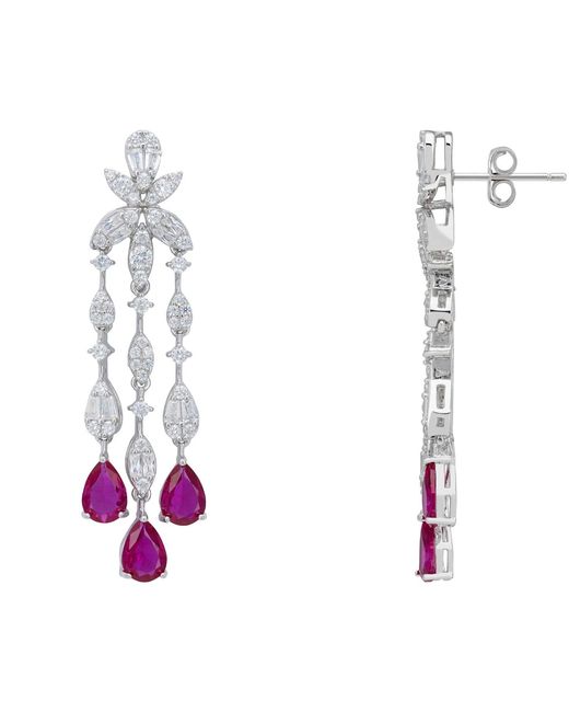 Latelita London Pink Duchess Ruby Drop Earrings