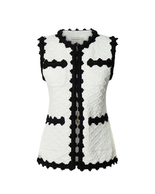 The Extreme Collection White Structured Knit Waistcoat Tristan