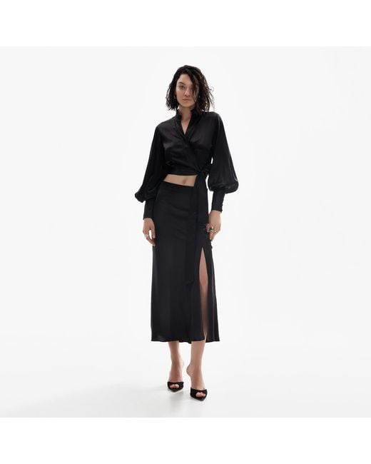 Lita Couture Black Wrap Around Blouse