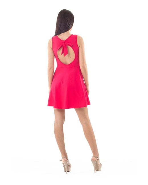 Conquista Red Bow Detail Skater Dress