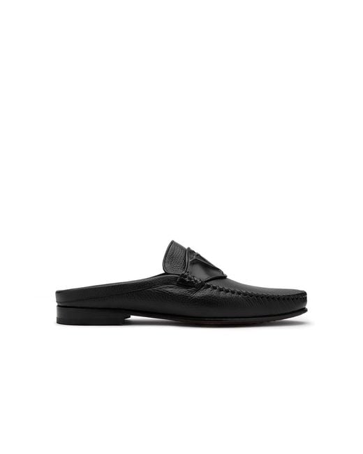 Ilvi Black Cohen Floater Leather Slipper for men