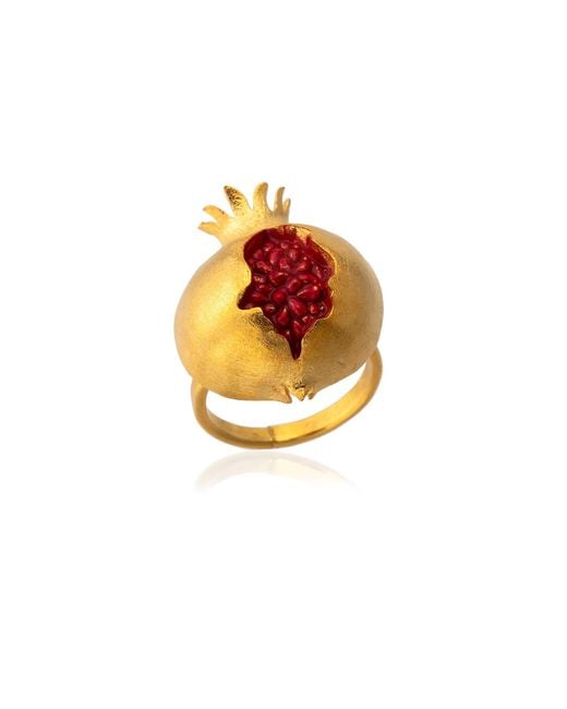 Milou Jewelry Metallic Pomegranate Adjustable Ring