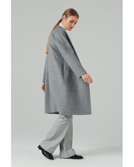 InAvati Gray Double-Faced Wool Coat