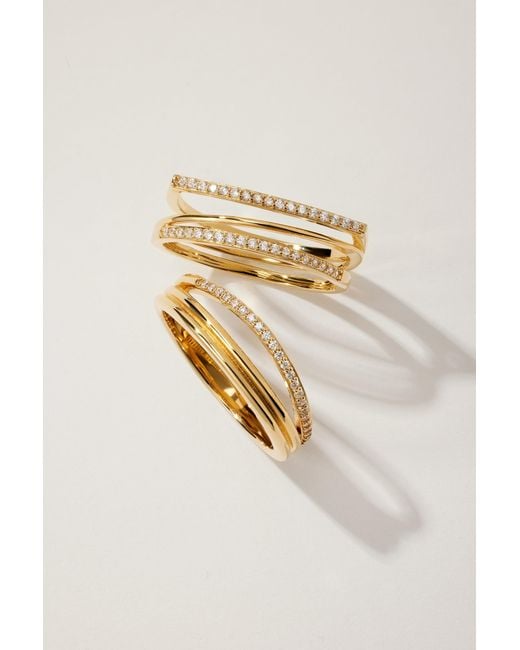 Vanhi Metallic Nola Pavé Triple Band Ring