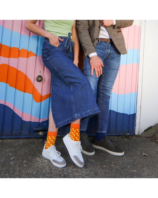 Peper Harow - Made in England Orange Victoria & Chelsea Socks Two Pack