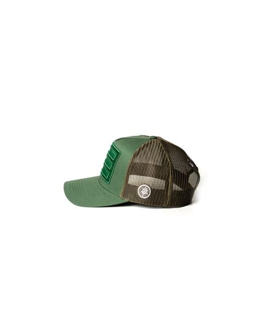 474 co Green 474 Bars Embroidered Trucker Hat for men