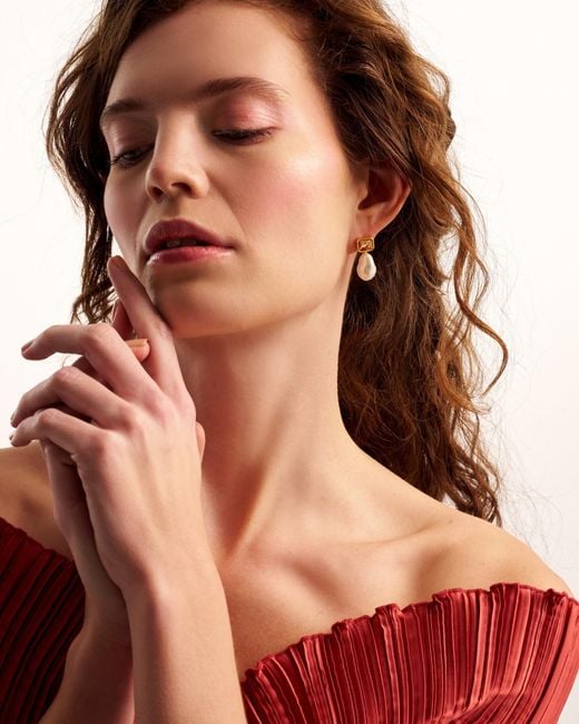 Kybele Studio Metallic Bloom Drop Earrings