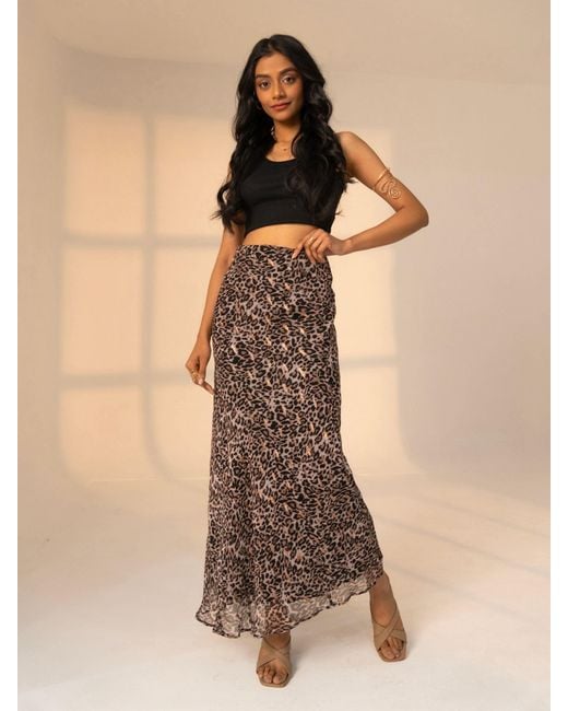 Rose & Nancy Brown Sienna Animal Print Skirt