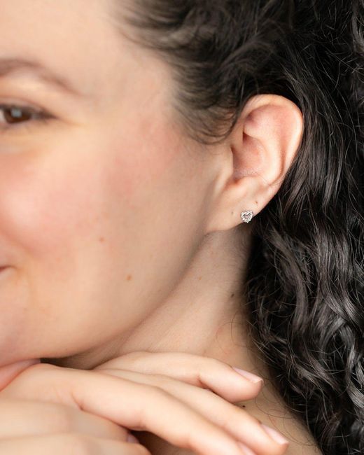 Belinda Jewelz Metallic Diamond Pave Heart Studs